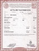 Registro civil partida de nacimiento