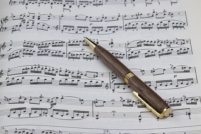 Bolígrafo sobre partitura