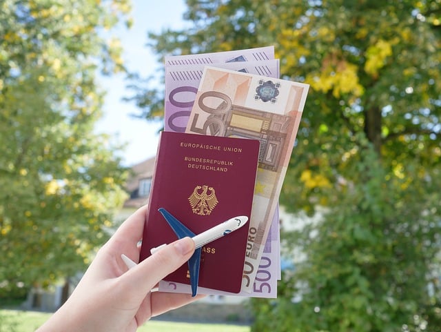 Pasaporte y dinero en euros