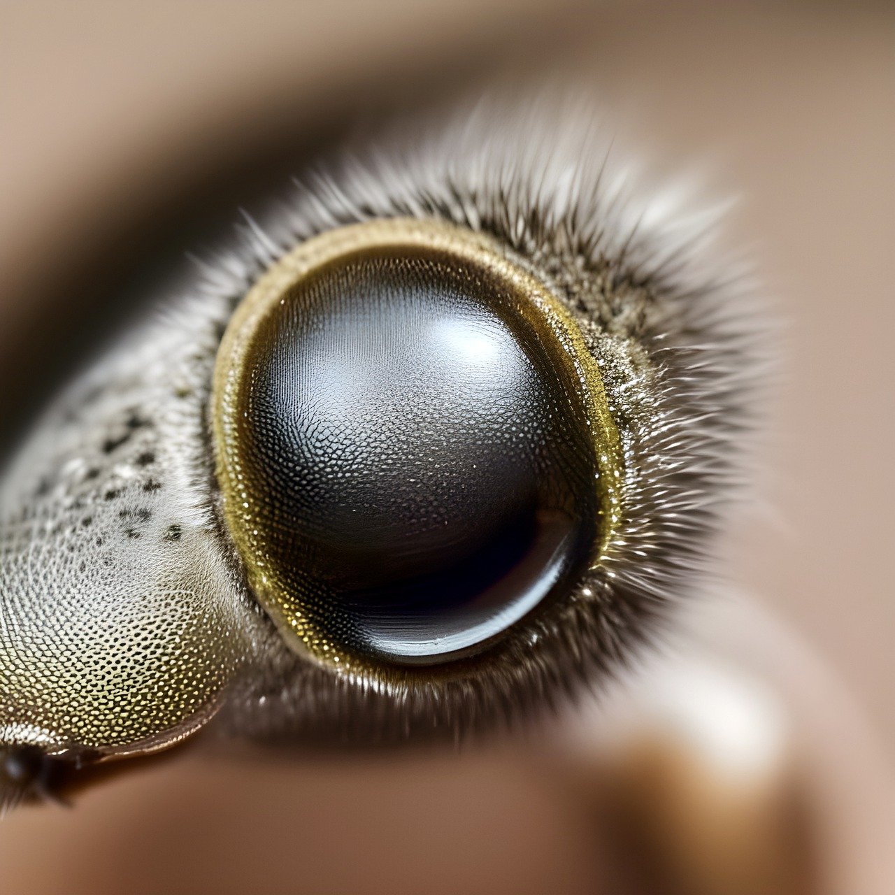 Fotografía del ojo de un insecto