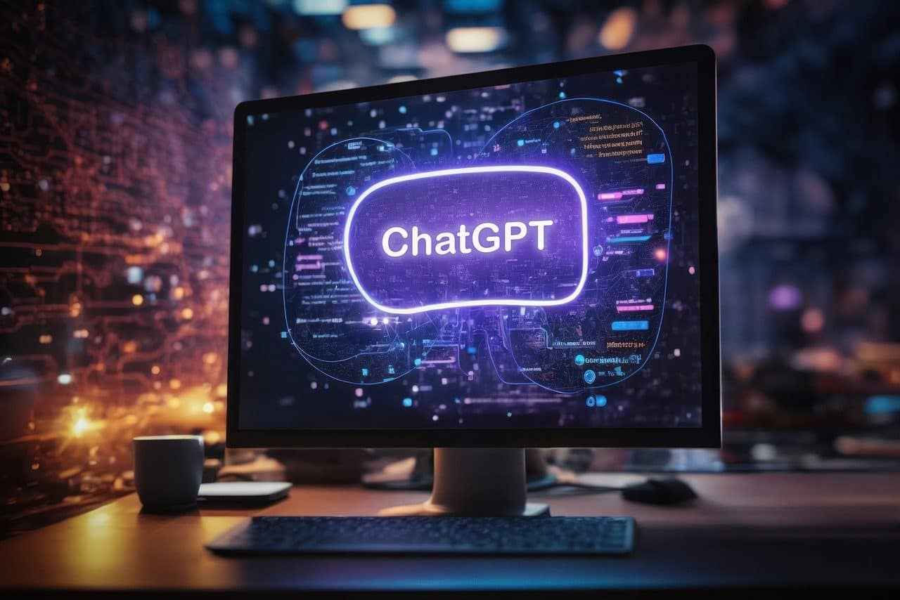 Monitor con logo de ChatGPT