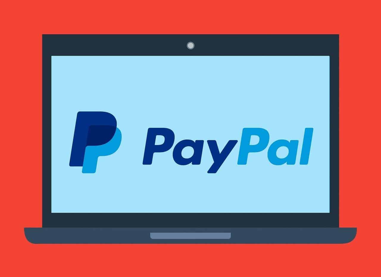 Logo de PayPal en dibujo de ordenador portátil
