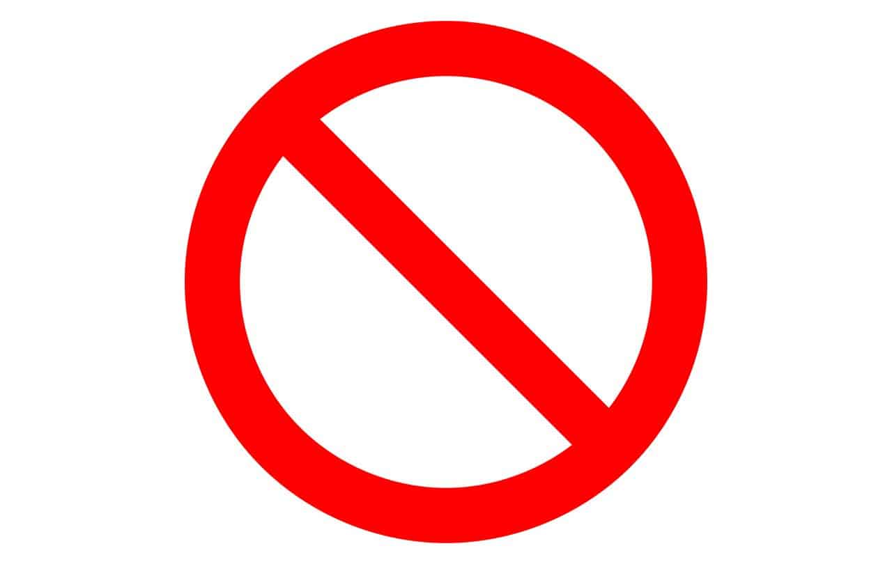 Símbolo rojo de prohibición