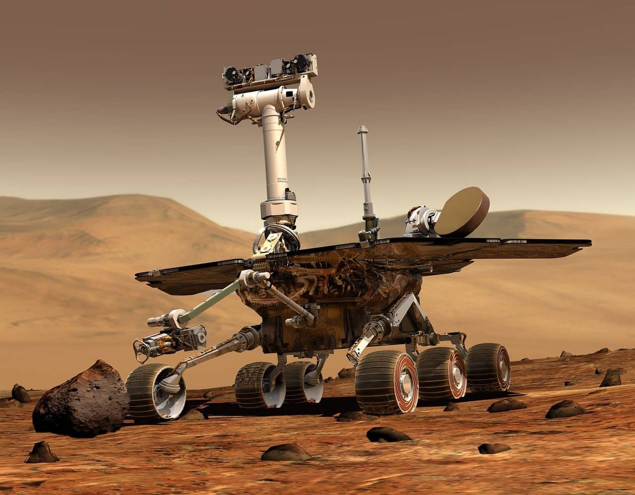 Rover explorando Marte