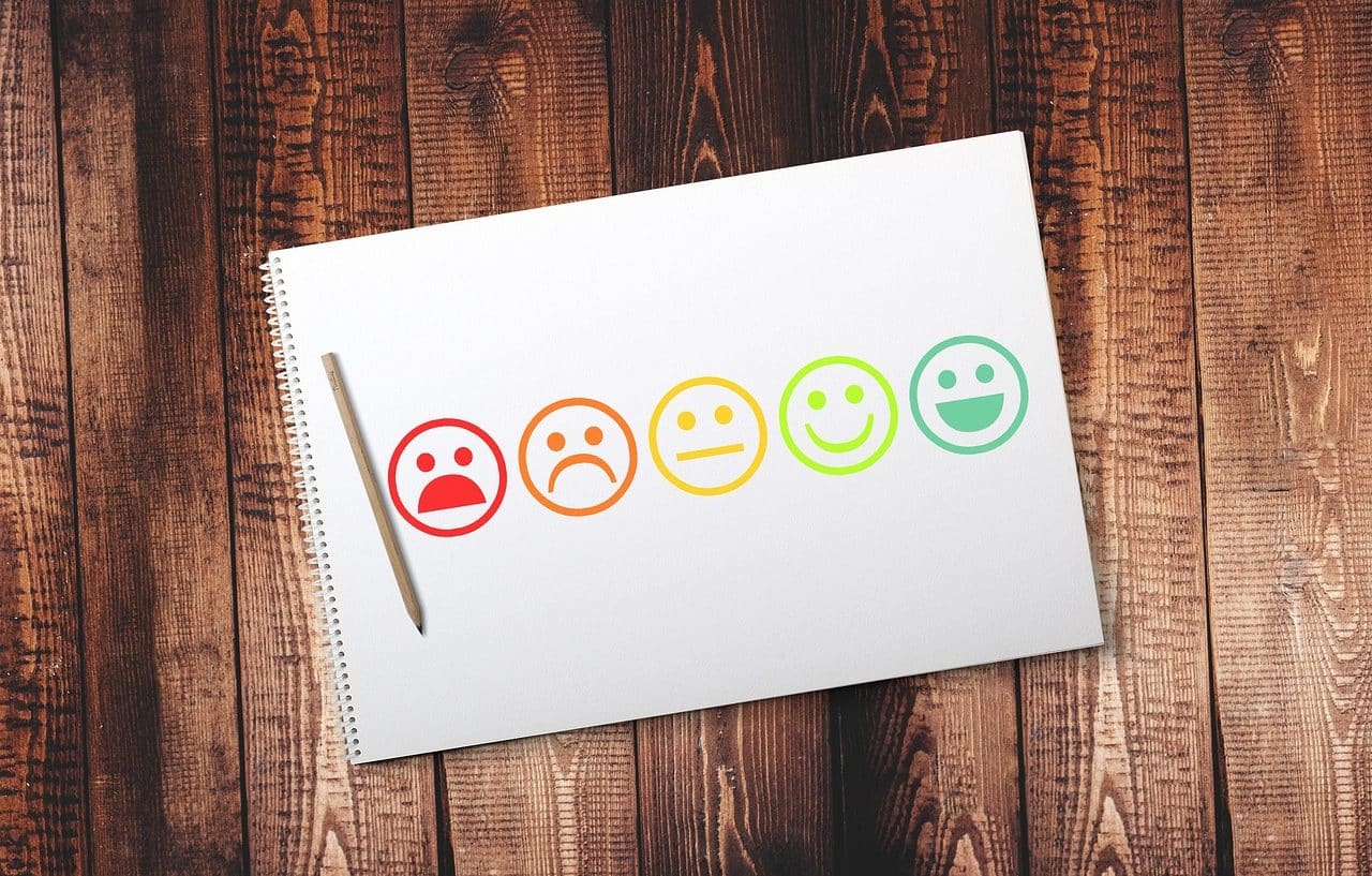 Emoticonos de caras para feedback de atención al cliente