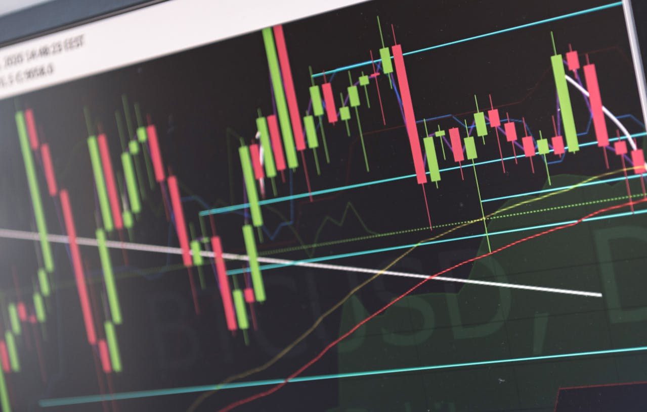 Gráfico de análisis en un monitor