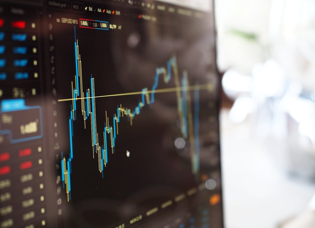 Gráfico estadístico en un monitor