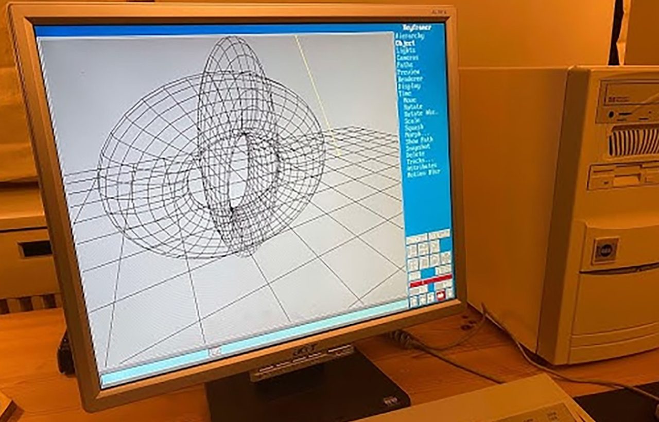 Antiguo ordenador corriendo 3D Studio Max